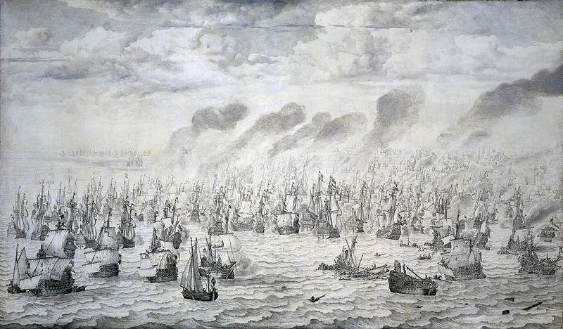 willem van de velde  the younger The Battle of Terheide oil painting picture